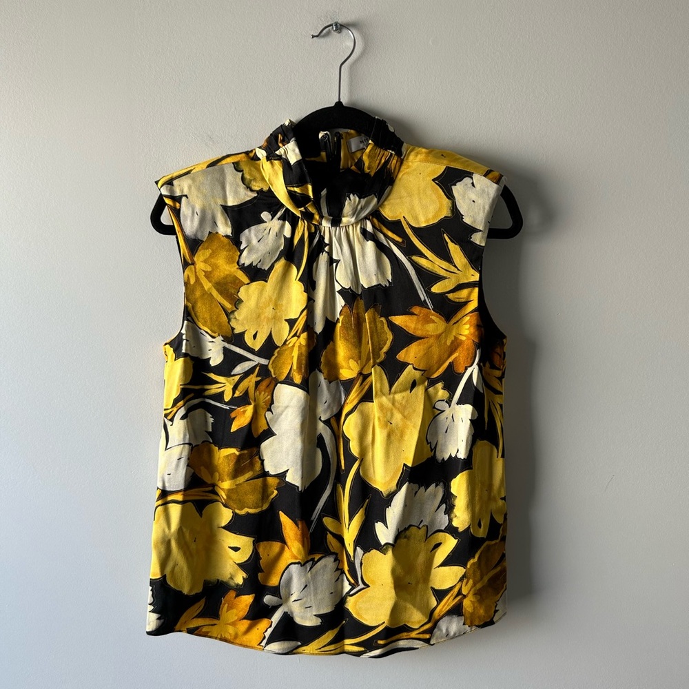 Milly yellow floral print sleeveless top